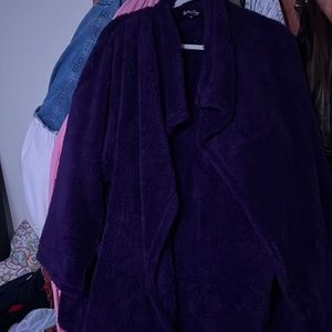 This is a purple cardigan